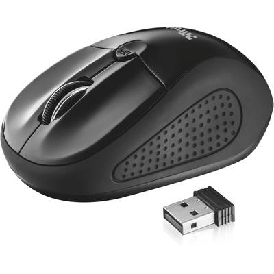 Trust Primo Wireless Mouse  Maus Funk   Optisch Schwarz 3 Tasten 1600 dpi 