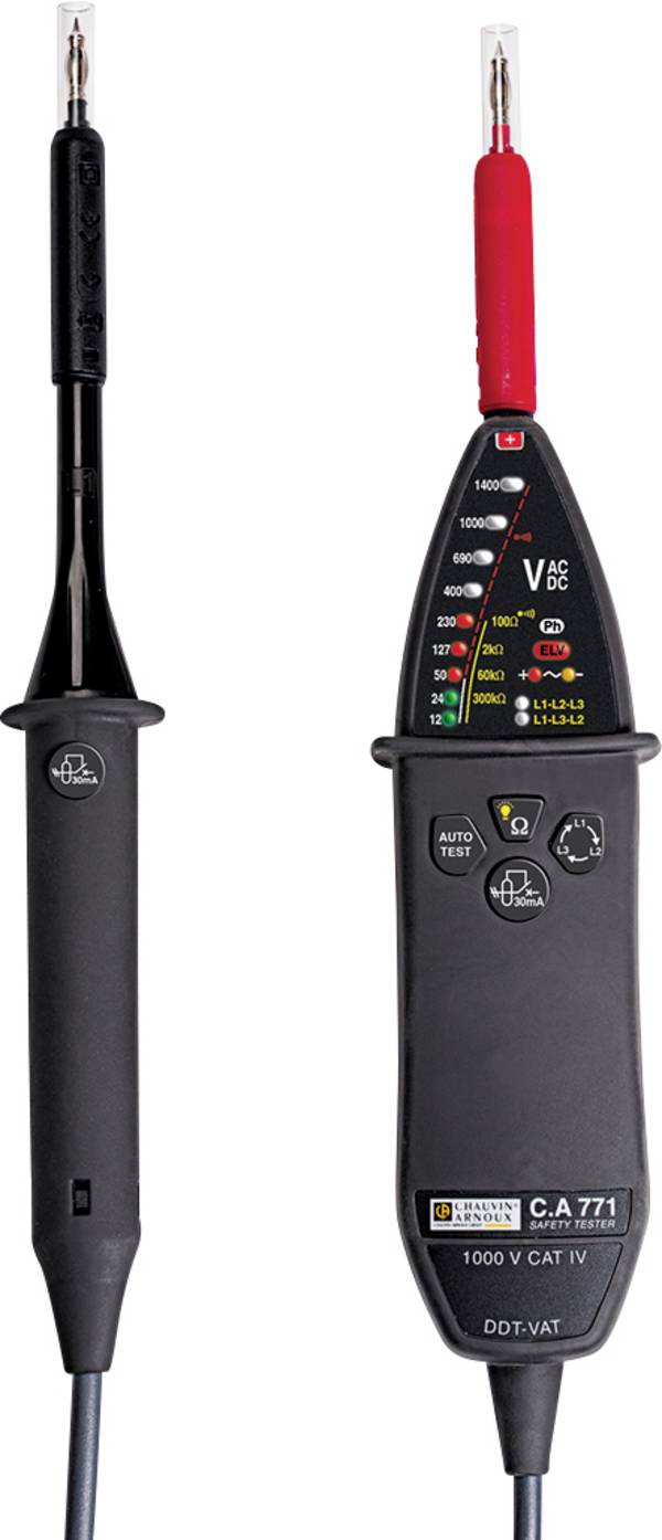 Chauvin Arnoux C.A 771 IP2X Zweipoliger Spannungsprüfer CAT IV 1000 V LED, Akustik