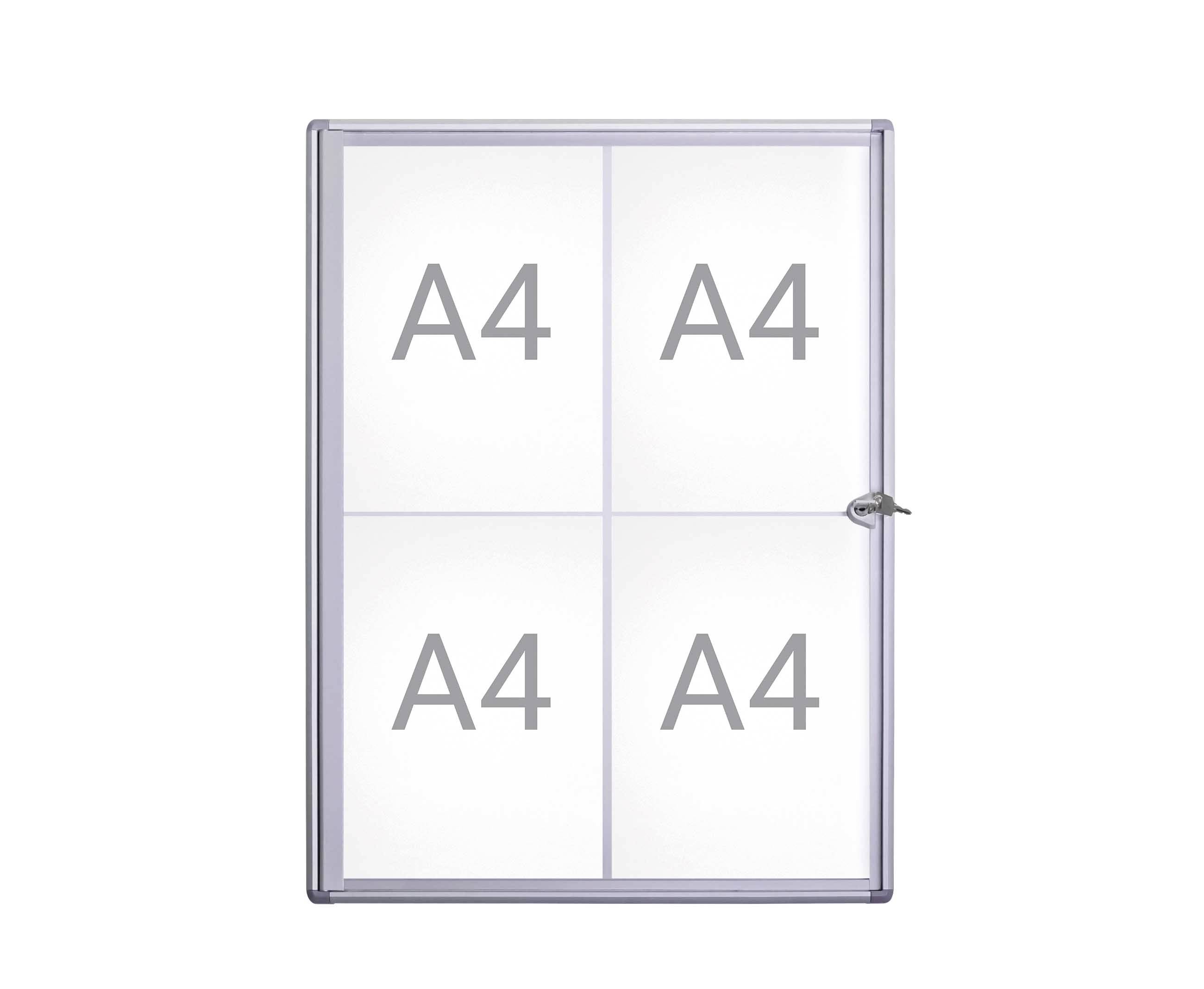Maul Schaukasten MAULextraslim Verwendung für Papierformat: 4 x DIN A4 Innenbereich 6820408 Aluminium Silber 1 St.
