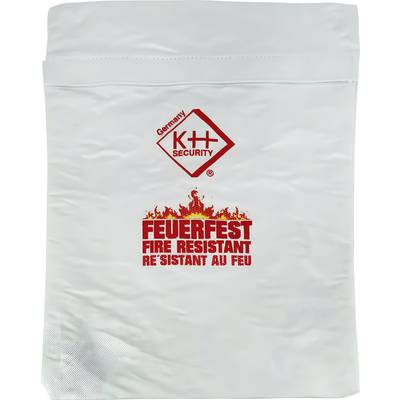 Feuerschutzhülle von K+H Security mit Aufschrift 'FEUERFEST FIRE RESISTANT RÉ'SISTANT AU FEU'.