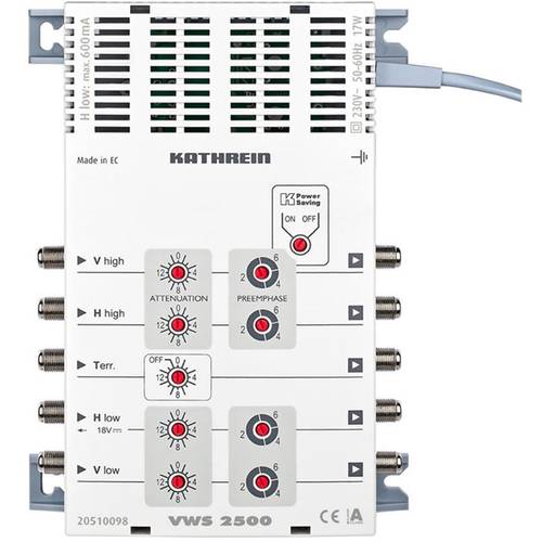 Kathrein VWS 2500 SAT Multischalter Eingänge (Multischalter): 5 (4 SAT/1 terrestrisch)