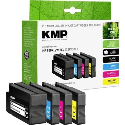 KMP Druckerpatrone ersetzt HP 950XL, 951XL, C2P43AE, CN045AE, CN046AE, CN047AE, CN048AE Kompatibel Kombi-Pack Schwarz, C...