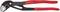 Rote Wasserpumpenzange mit schwarzem Kopf, der Griff ist mit roten Schutzgriffen ummantelt. Markierungen zeigen Marke und Modell.