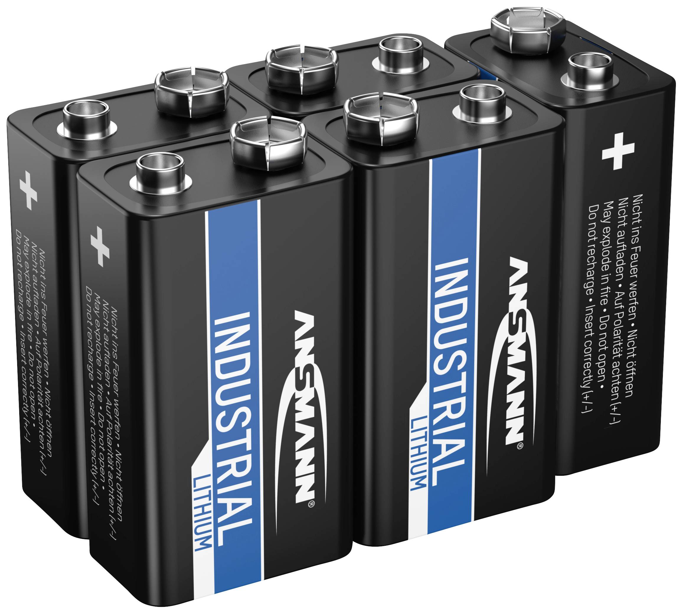 ANSMANN 9 V Block-Batterie Lithium Ansmann Lithium Industrial 6LR61 950 mAh 9 V 5 St.