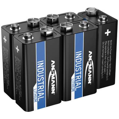 Ansmann Lithium Industrial 6LR61 9 V Block-Batterie Lithium 1200 mAh 9 V 5 St.