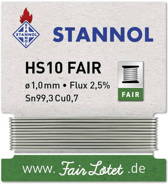 STANNOL Lötzinn Wickel Stannol HS10-Fair Sn99.3Cu0.7 5 g 1.0 mm