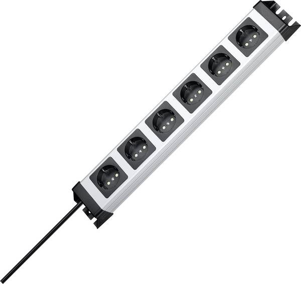 Kopp 226720018 Steckdosenleiste 6fach Grau, Schwarz Schutzkontakt 1 St.