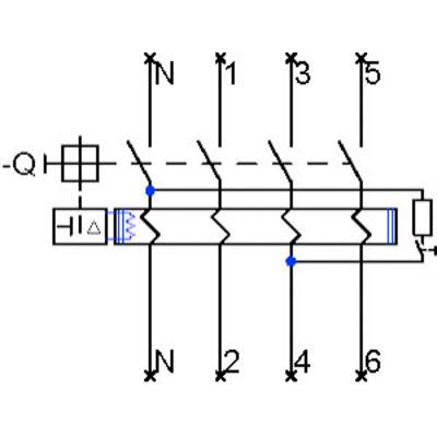 Ein elektrisches Schaltbild zeigt fünf Widerstände in einer Schaltung mit zwei Verbindungen auf beiden Seiten und Nummerierungen 1 bis 5.