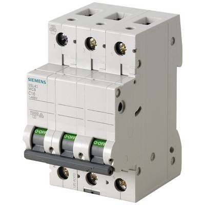 'Dreipoliger Leistungsschalter von Siemens, Modell 5SL4, für den Überstromschutz in elektrischen Anlagen. Geeignet für 400V.'