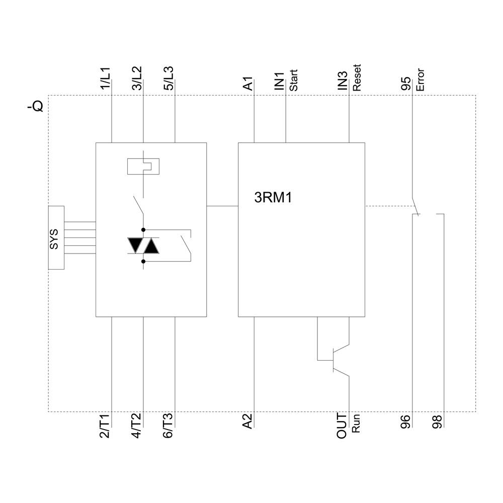 'Schematisches Diagramm eines elektrischen Schaltkreises mit Komponenten wie Schalter, Kontakte und Verbindungen, die zur Steuerung eines Geräts beitragen.'