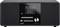 Ein schwarzes Digitalradio mit Display, Knöpfen und Drehregler. Auf dem Display ist das Logo eines Radiosenders zu sehen.