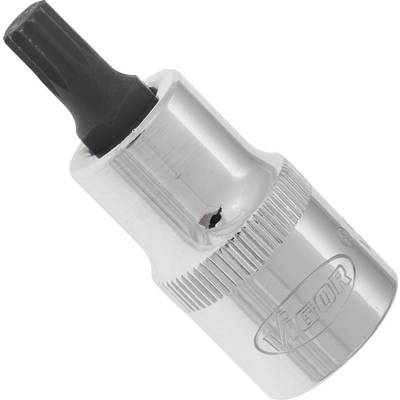 Ein silberner Werkzeugaufsatz mit Torx-Bit, der zur Verwendung mit Steckschlüsseln geeignet ist. Das Logo 'VAGOR' ist sichtbar.