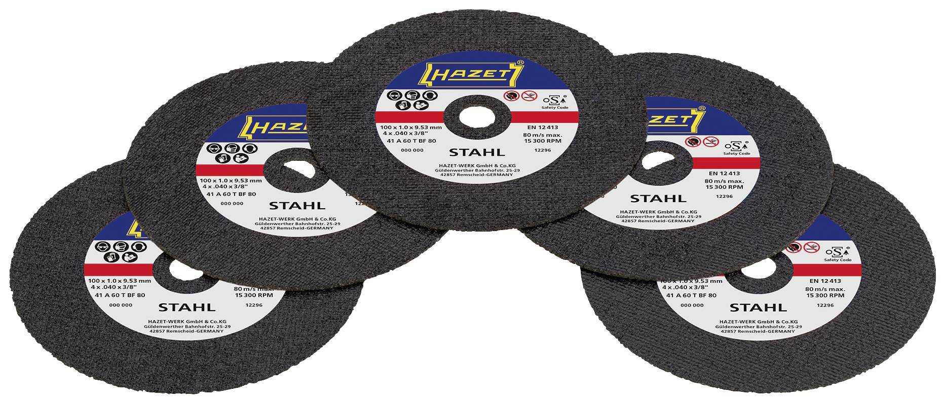 Thumbnail - Hazet 9033P-08/5 9033P-08/5 Trennscheibe gerade 100 mm 5 St. Stahl, Edelstahl