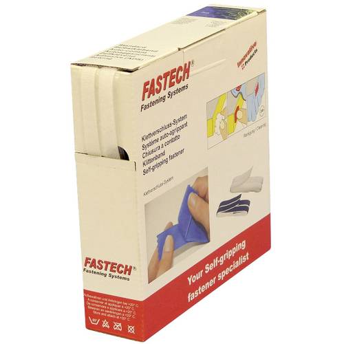 FASTECH® B10-SKL000010 Klettband zum Aufkleben Hotmelt Haft- und Flauschteil (L x B) 10 m x 10 mm Weiß 10 m