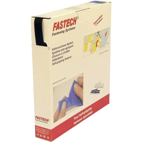 FASTECH® B20-SKL-H-999925 Klettband zum Aufkleben Hotmelt Haftteil (L x B) 25 m x 20 mm Schwarz 25 m