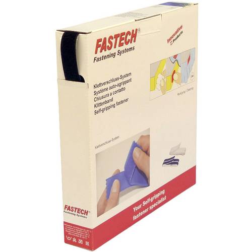 FASTECH® B20-SKL-L-999925 Klettband zum Aufkleben Hotmelt Flauschteil (L x B) 25 m x 20 mm Schwarz 25 m