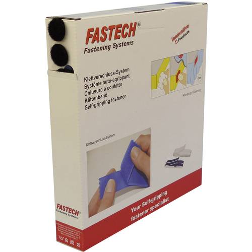 FASTECH® B25-C02999925 Klettpunkte zum Aufkleben Hotmelt Flauschteil (L x B) 25 m x 25 mm Schwarz 25 m