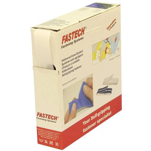 FASTECH® B25-SKL01000010 Klettband zum Aufkleben Hotmelt Haftteil (L x B) 10 m x 25 mm Weiß 10 m