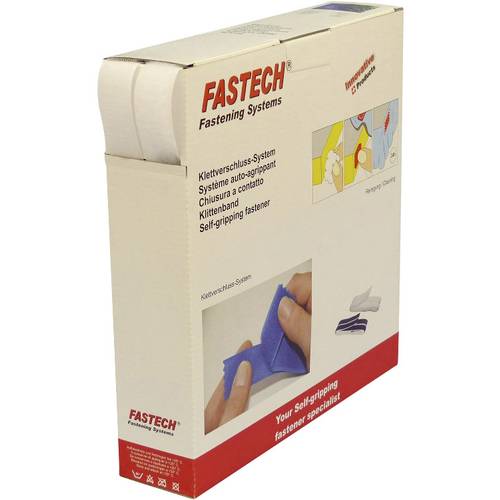 Thumbnail - FASTECH® B25-STD000010 Klettband zum Aufnähen Haft- und Flauschteil (L x B) 10 m x 25 mm Weiß 10 m