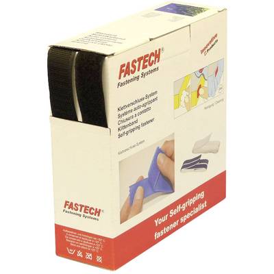 FASTECH® B25-STD999910 Klettband zum Aufnähen Haft- und Flauschteil (L x B) 10 m x 25 mm Schwarz 10 m