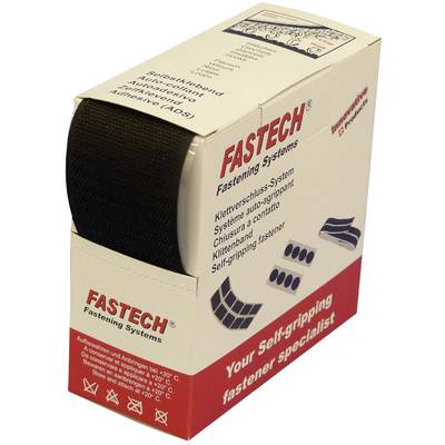FASTECH® B50-SK-H-999905 Klettband zum Aufkleben Hotmelt Haftteil (L x B) 5 m x 50 mm Schwarz 5 m