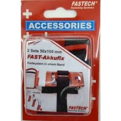 FASTECH® 702-330-Mod1 Klettband zum Aufkleben, mit Gurt Haft- und Flauschteil (L x B) 100 mm x 50 mm Schwarz 2 St.