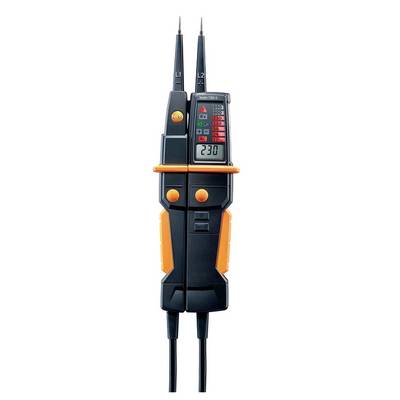Spannungsprüfer mit digitaler Anzeige zeigt 230 V.