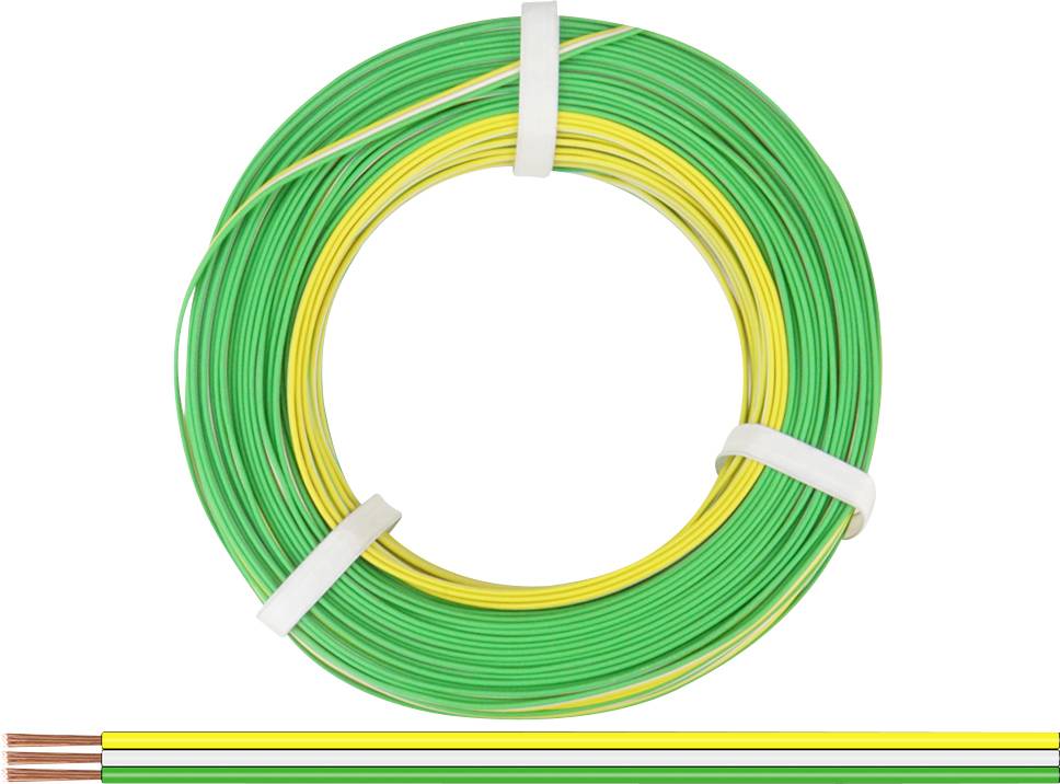 Donau Elektronik 318-354-50 Litze 3 x 0.14 mm² Gelb, Weiß, Grün 50 m
