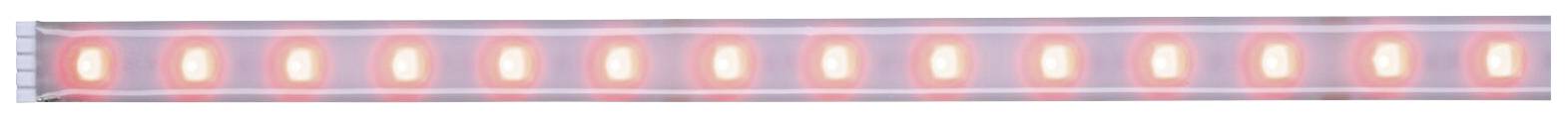 Leuchtender LED-Streifen in rosa und orange Tönen, horizontal ausgerichtet.