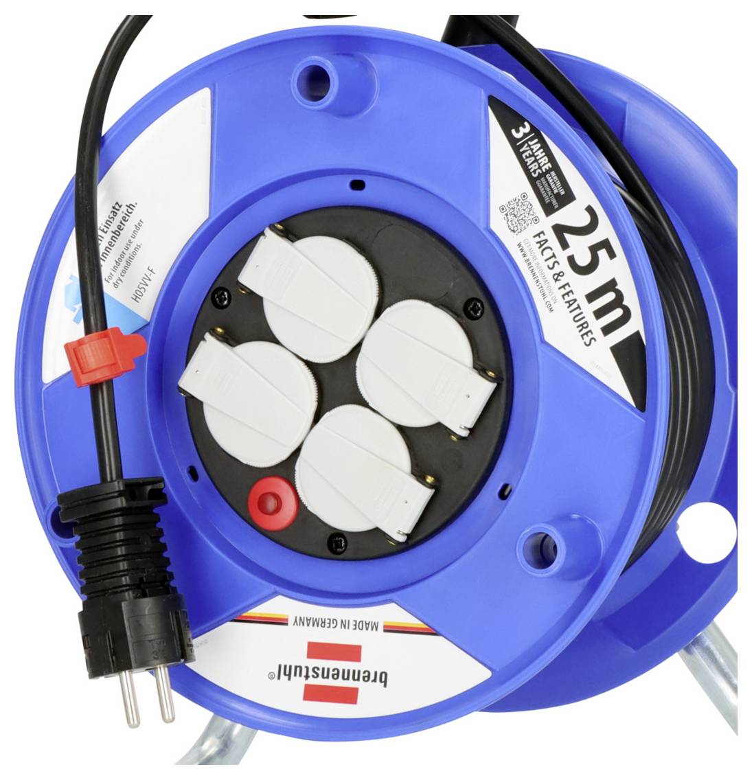 Brennenstuhl 1218050 Kabeltrommel 25.00 m Schwarz Schutzkontakt-Stecker-4