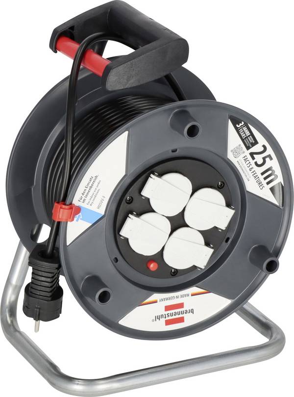 Brennenstuhl 1215056 Kabeltrommel 25.00 m Schwarz Schutzkontakt-Stecker