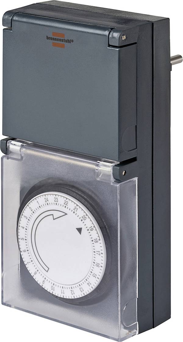 Brennenstuhl 1506460 Steckdosen-Zeitschaltuhr analog Tagesprogramm IP44