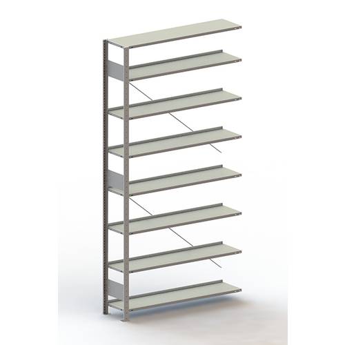 META Regalbau 178478 Aktenregal-Anbaumodul (B x H x T) 1256 x 2500 x 336 mm Stahl verzinkt Verzinkt Metallboden