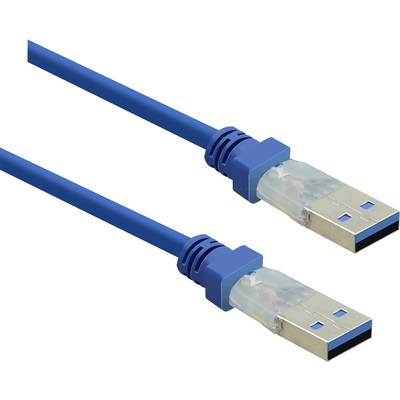 'Zwei blaue USB-3.0-Kabel mit Steckern an beiden Enden.'