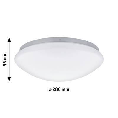 Runde LED-Deckenlampe, Durchmesser 280 mm, Höhe 95 mm, in schlichtem Design. Ideal zur Beleuchtung von Innenräumen.