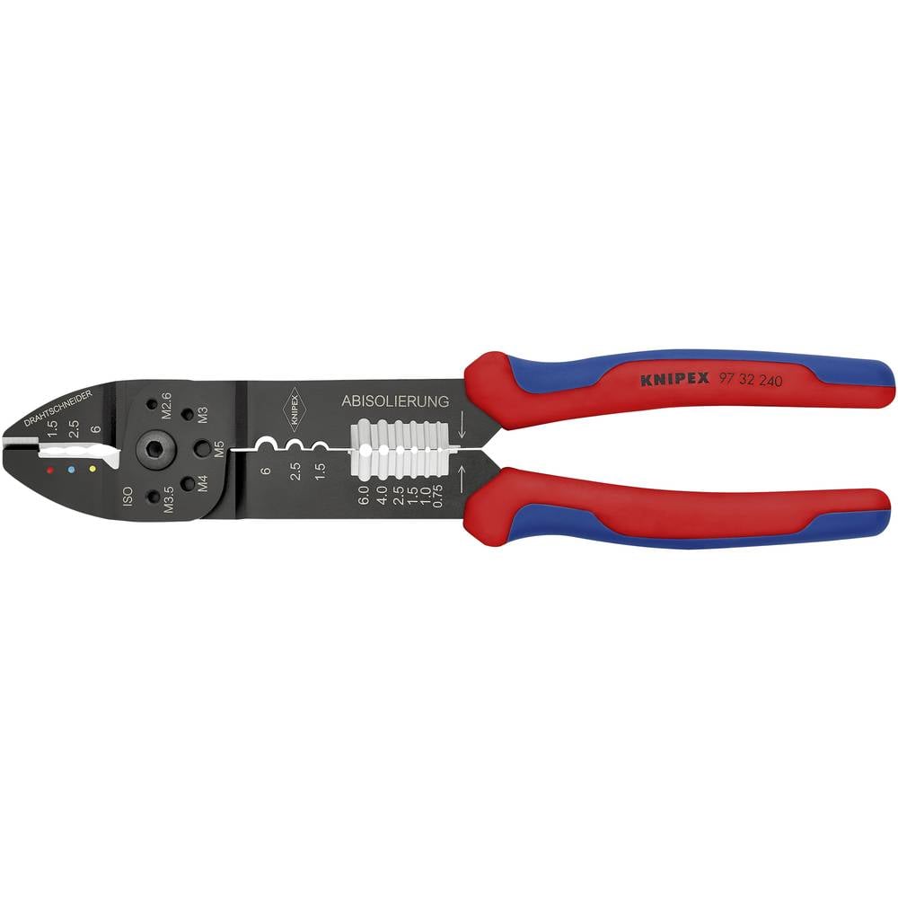 Knipex Krimptang GeÃ¯soleerde kabelschoenen, GeÃ¯soleerde stekkerverbinders 1.5 tot 6 mmÂ² 97 32 240
