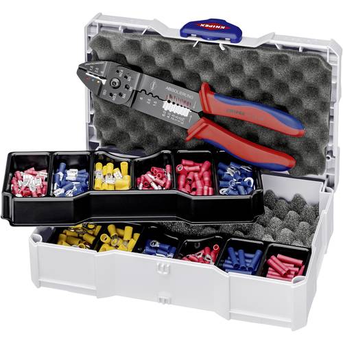 Knipex 97 90 26 Crimpzangen-Set 301teilig Isolierte Kabelschuhe, Isolierte Steckverbinder 1.5 bis 6 mm²