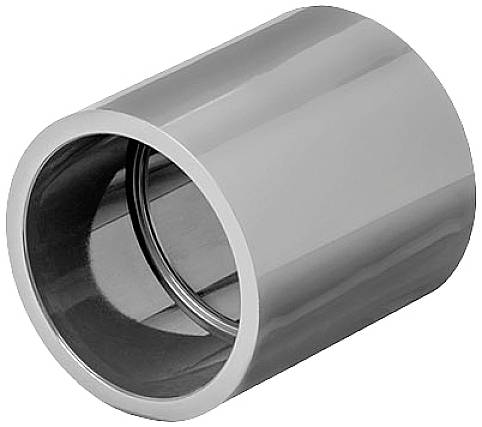 Der Bild zeigt eine zylindrische Metallhülse mit glänzender Oberfläche, symmetrisch positioniert und ohne weitere Verzierung.