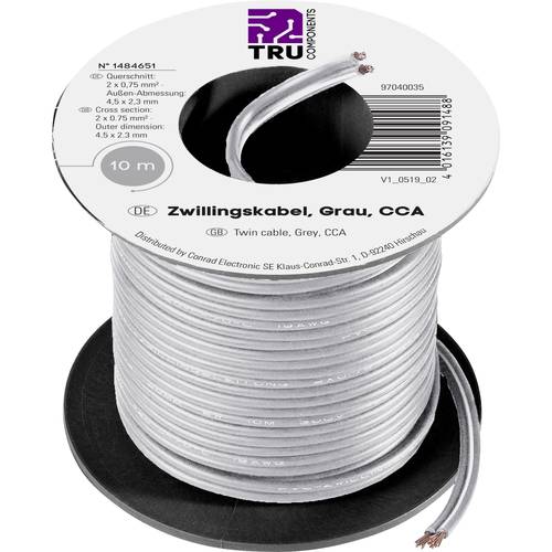TRU COMPONENTS 93030c503 Litze 0.75 mm² Grau 10 m