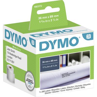 DYMO Etiketten Rolle  1983172 1983172 89 x 36 mm Papier Weiß 260 St. Permanent Versand-Etiketten 