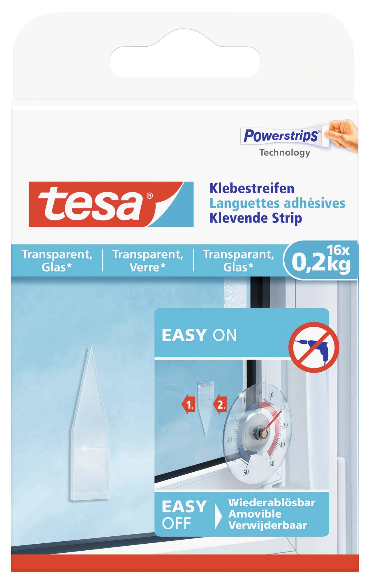 Produktbild von Tesa® 77775 Klebeschraube – Verstellbar, Für Tapeten & Putz, 1 Kg