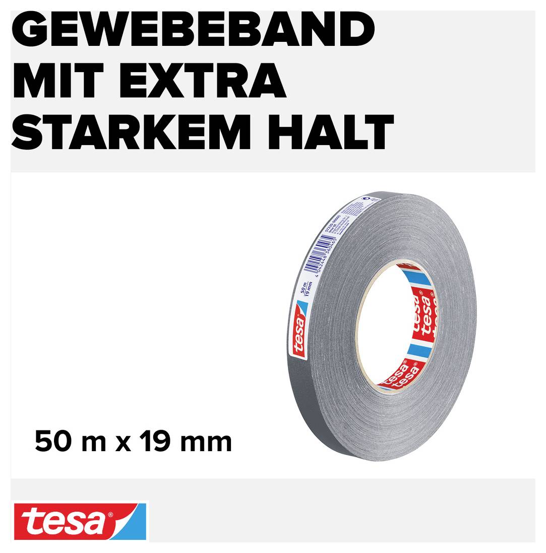 Gewebeband von 'tesa' mit extra starkem Halt. Maße: 50 m x 19 mm.