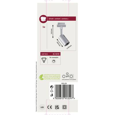 'LED Strahler, 1x, passend für GU10, Maße: 140 mm x Ø 60 mm. Beispielbild. Verpackung plastikfrei. Hersteller: Egger.'