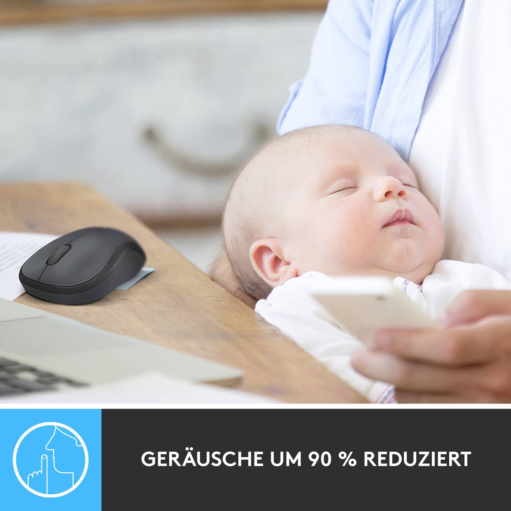 Logitech M220 Silent Maus Funk Optisch Blau 3 Tasten 1000 dpi-4