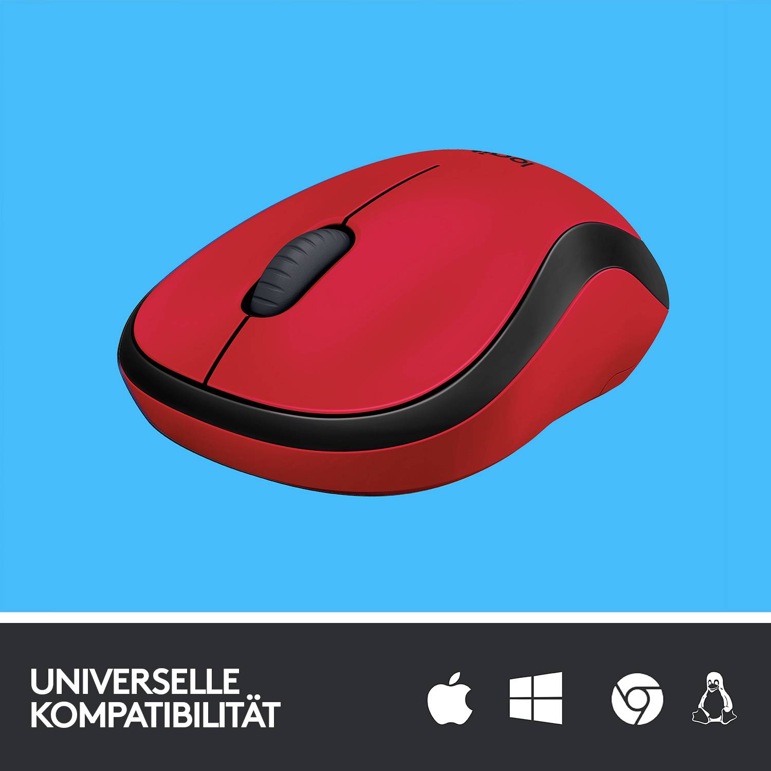 Logitech M220 Silent Maus Funk Optisch Rot 3 Tasten 1000 dpi-6