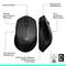 Abbildung von zwei schwarzen Computermäusen der Marke Logitech, mit Merkmalen wie leisem Klicken, gummiertem Mausrad und ergonomischen Griffen.