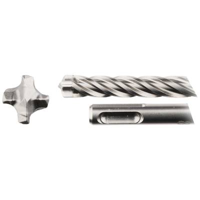 Drei Metallteile, jeweils ein Bohrkopf, mit unterschiedlichen Formen und Rillenstrukturen, die für Metallbearbeitung verwendet werden.