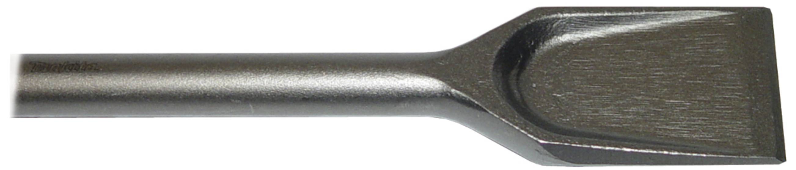 Ein Meißel mit flachem, breitem Kopf aus Metall. Geeignet zum Entfernen von Material von einer Oberfläche.