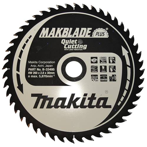 Makita MAKBLADE+ B-33495 Hartmetall Kreissägeblatt 260 x 30 x 1 mm Zähneanzahl: 48 1 St.