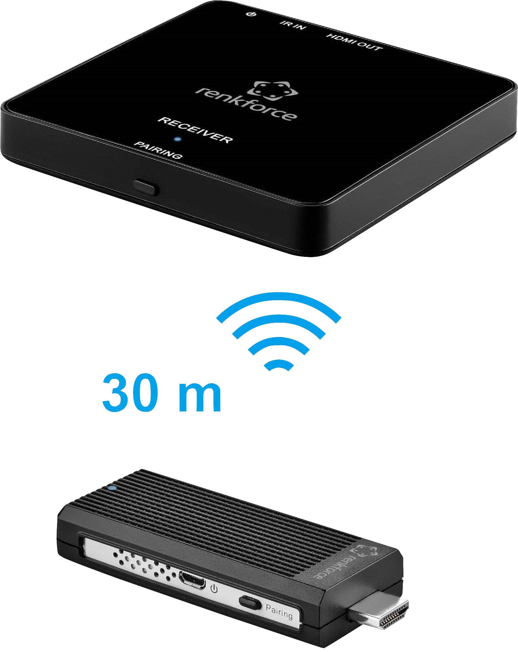 Symbolbild für Renkforce RF-HDFS-01 HDMI-Funkübertragung (Set) 30 m 5 GHz 1920 x 1080 Pixel